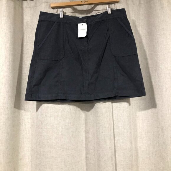 Caslon Nordstrom grey corduroy mini skirt plus size 14P preppy New - Picture 1 of 5